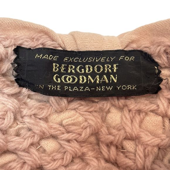 Vintage BERGDORF GOODMAN Beige Cashmere Knit Turban Hat, Size S main image 4